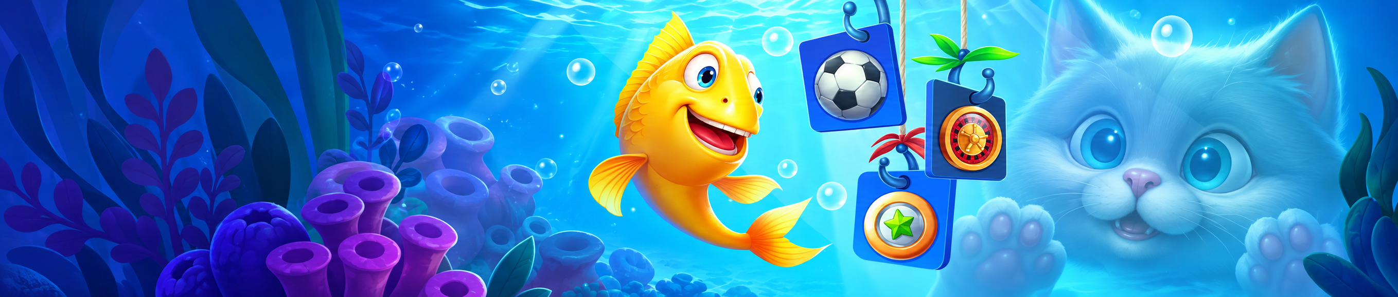 Homepage banner introducing the Spinfin game collection